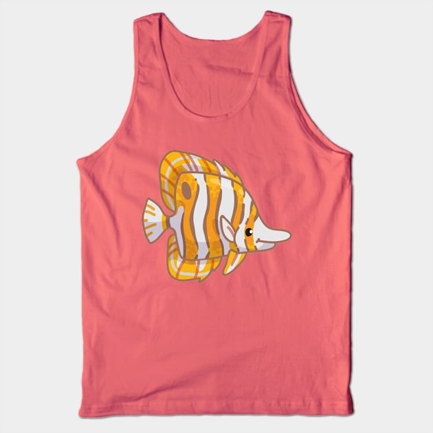 Copperband Butterflyfish Tank Top by bytesizetreasure